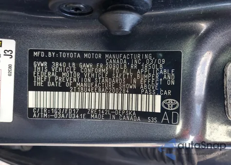 2010 Toyota Corolla Base z USA, uszkodzony, nr VIN 2T1BU4EE8AC200284